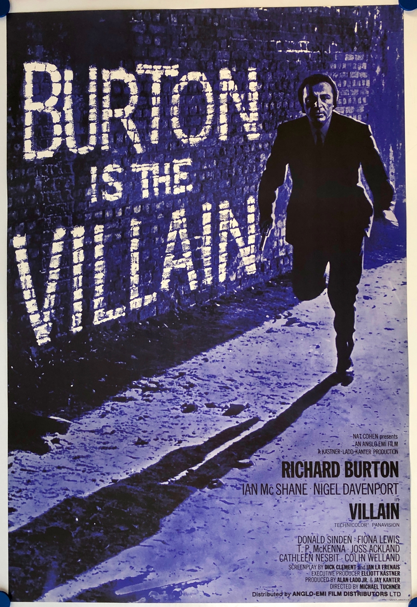 VILLAIN (1971) - British One Sheet film poster - A classic British gangster film of the early 70’