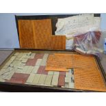 A Full boxed set of building bricks from 1930s/40s together with bag of loose bricks.