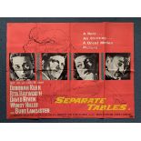 SEPARATE TABLES (1958) - British UK Quad - DEBORAH KERR - BURT LANCASTER - 30" x 40" (76 x 101.5 cm)