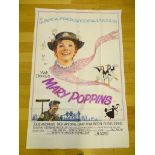 MARY POPPINS (1964) - 1970s release UK (60" x 40") Film Poster - Folded, Near Fine