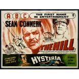THE HILL / HYSTERIA (1960's) - British UK Double Bill Quad - ABC Cinema version - 30" x 40" (76 x