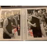 A large number of photographs presented in an album that feature personally signed autographs &