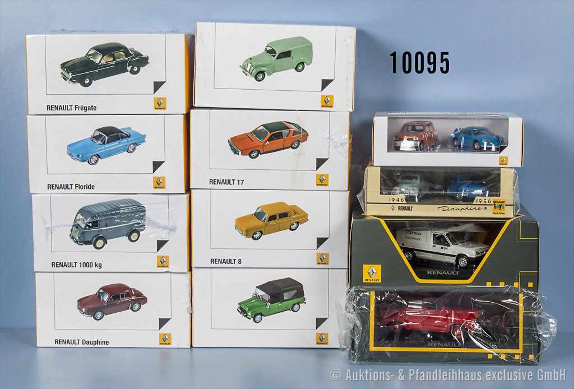 Konv. 14 Norev Modellfahrzeuge, Renault-Modelle, dabei Renault Dauphine, Colorale, Rodeo, Fregate