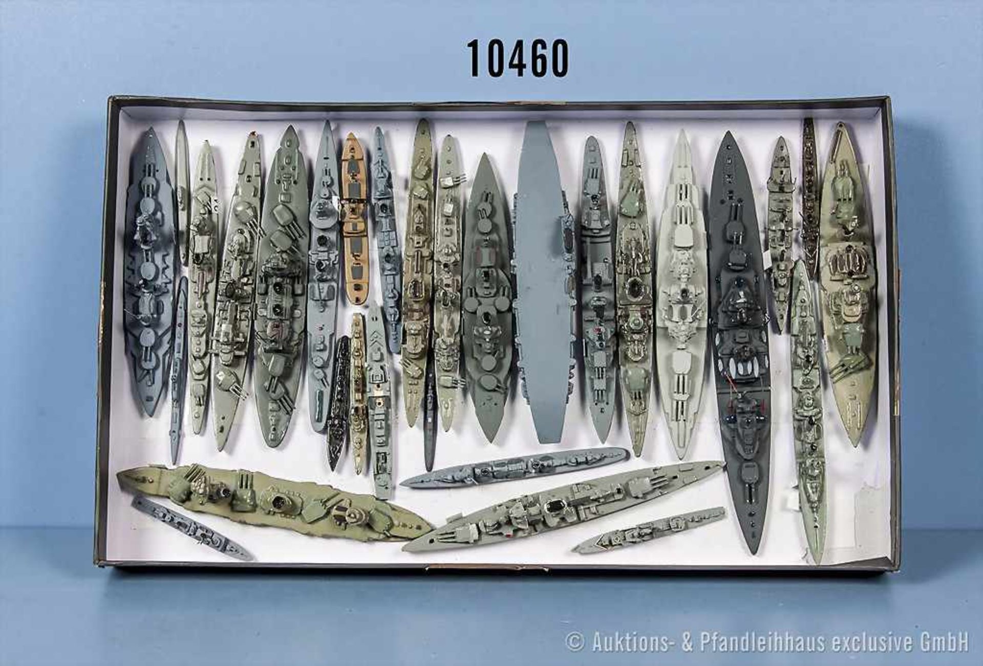 Konv. 29 Modellschiffe, Kriegsschiffe, M 1:1250, u. a. Schlachtschiffe, leichte und schwere Kreuzer,