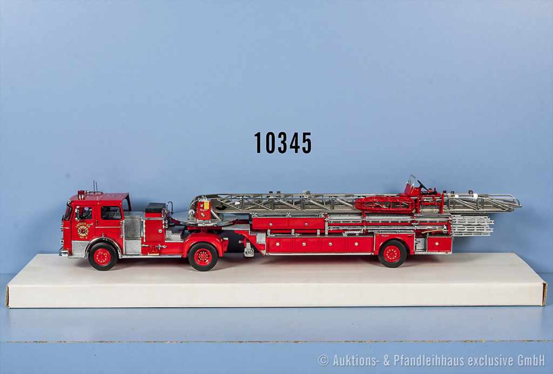 Franklin Mint Seagrave amerik. Feuerwehrleiterwagen, aufwendiges und detailgetreues Modell, M 1: