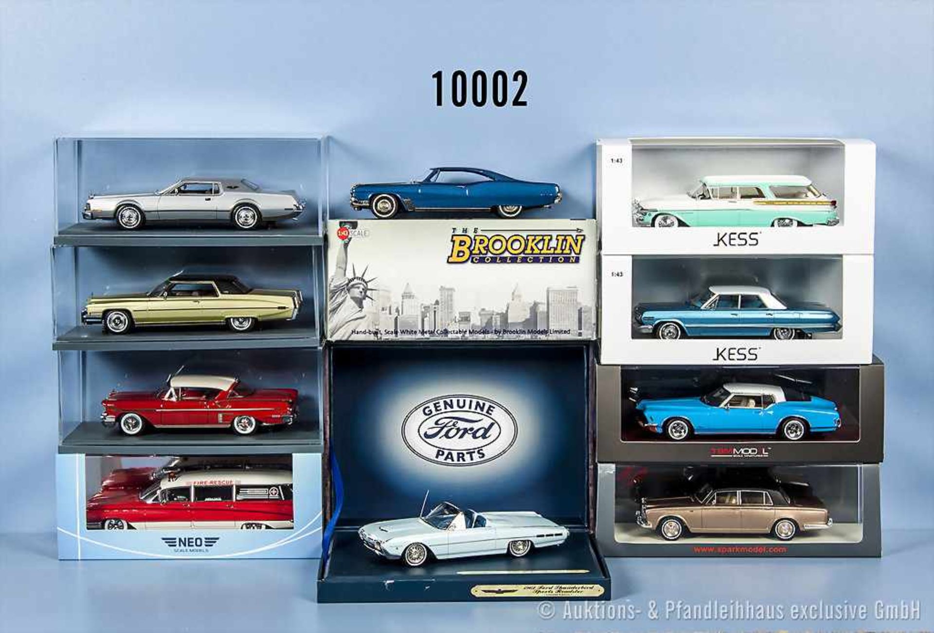 Konv. 10 Modellfahrzeuge, amerik. Limousinen, dabei Cadillac, Chevrolet, Buick, Lincoln, Bentley