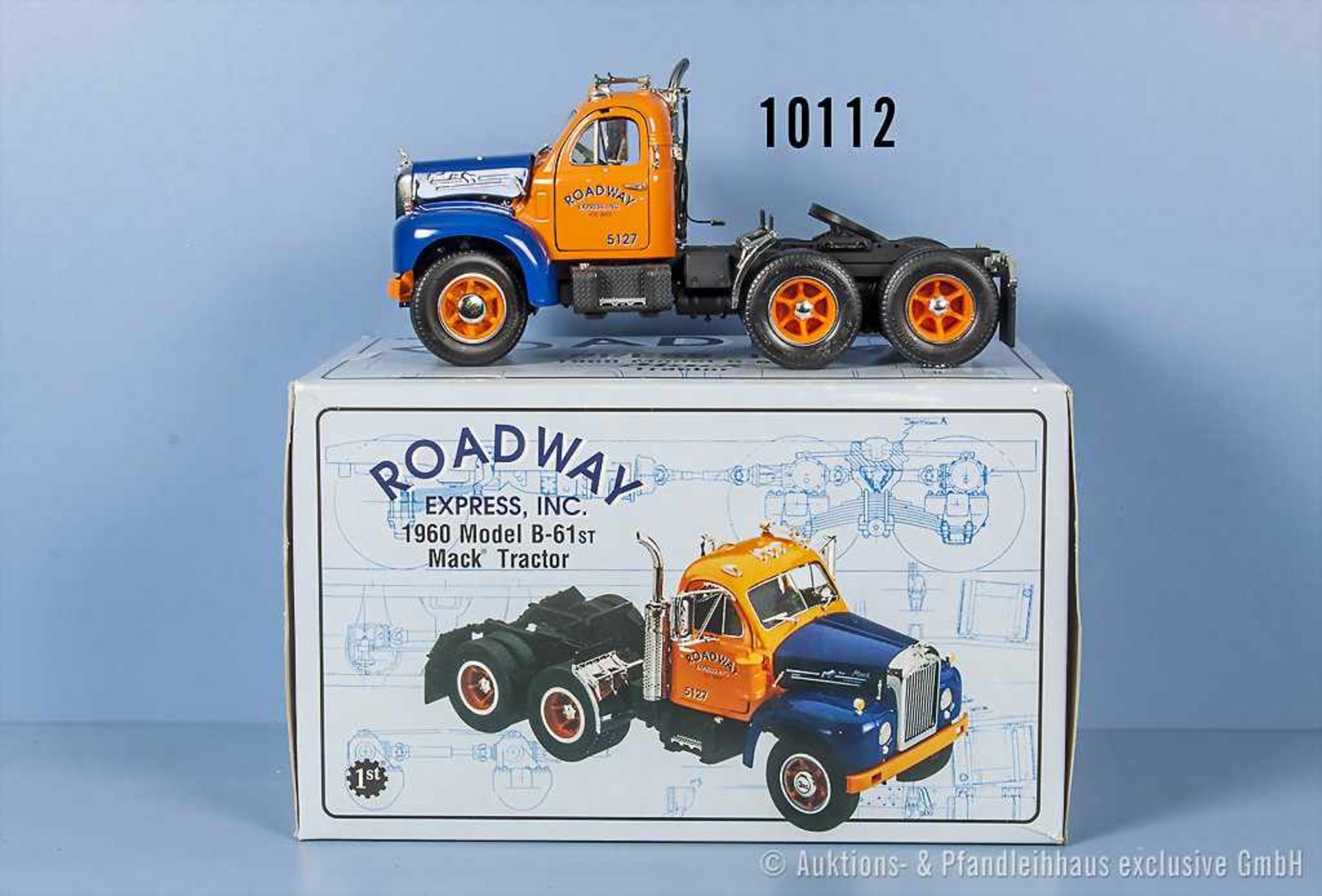 First Gear Roadway Express, Inc. 1960 Model B-61St Mack Tractor, Metallgußausf., M 1:25, sehr