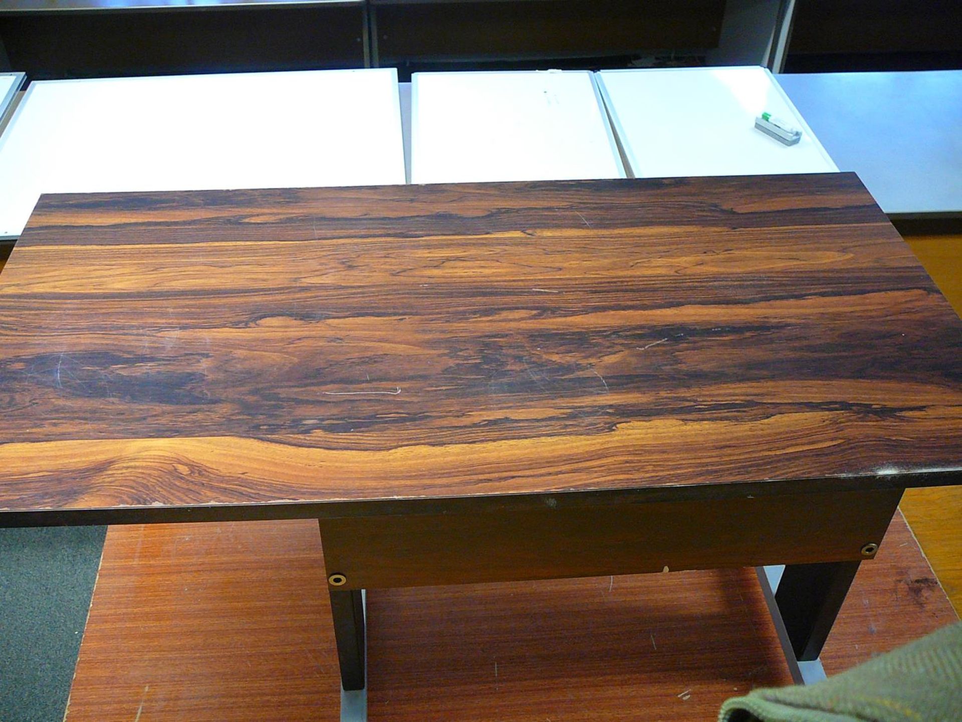 Rosewood effect extended office table