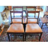 Set of four Victorian mahogany bar back and barrel turned dining chairs