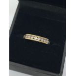 9ct gold diamond (0.50ct) half eternity ring (sz I.5)