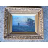 Oil on board landscape in gilt frame