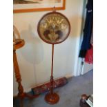 Victorian mahogany pole screen