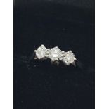 18ct white gold diamond (0.25ct) trilogy ring (sz N)