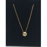 9ct diamond pendant and chain