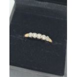 9ct gold 5 stone diamond (0.25ct) ring (sz M)