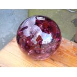 Large pink glass bubble weight