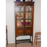 Late Victorian mahogany vitrine display cabinet