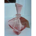 Art Deco styled pink glass perfume bottle