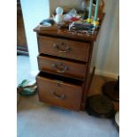 Vintage mahogany three drawer filing pedestal by Ibraham of Piccadilly