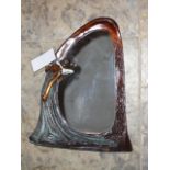 Bronze figure mirror in the Art Nouveau style