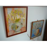 Pair of framed watercolours (signed R Eve)