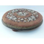 Beadwork Victorian footstool