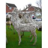 Driftwood garden deer sculpture