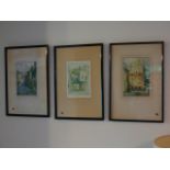 Set of three prints by F Robson