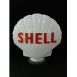 Original opaline glass Shell petrol pump globe