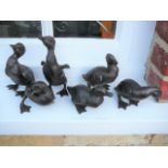 Set of bronze ducklings