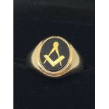 9ct gold masonic ring (sz R)