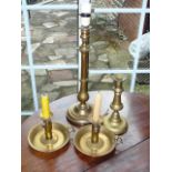 Quantity of brass candlesticks