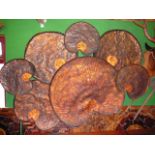 Copper lily pad wall art