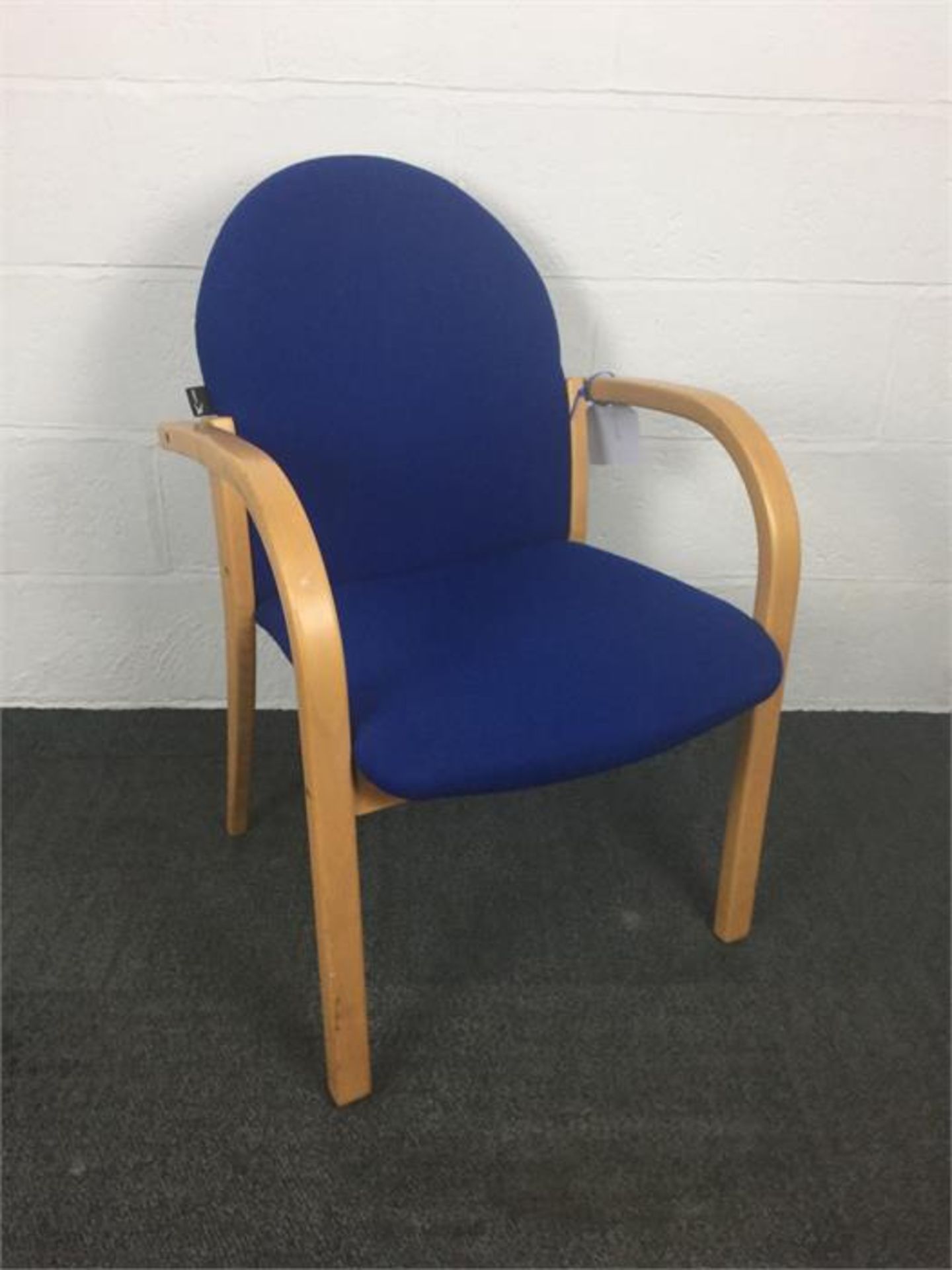 Cushioned Chair - Blue/Wood