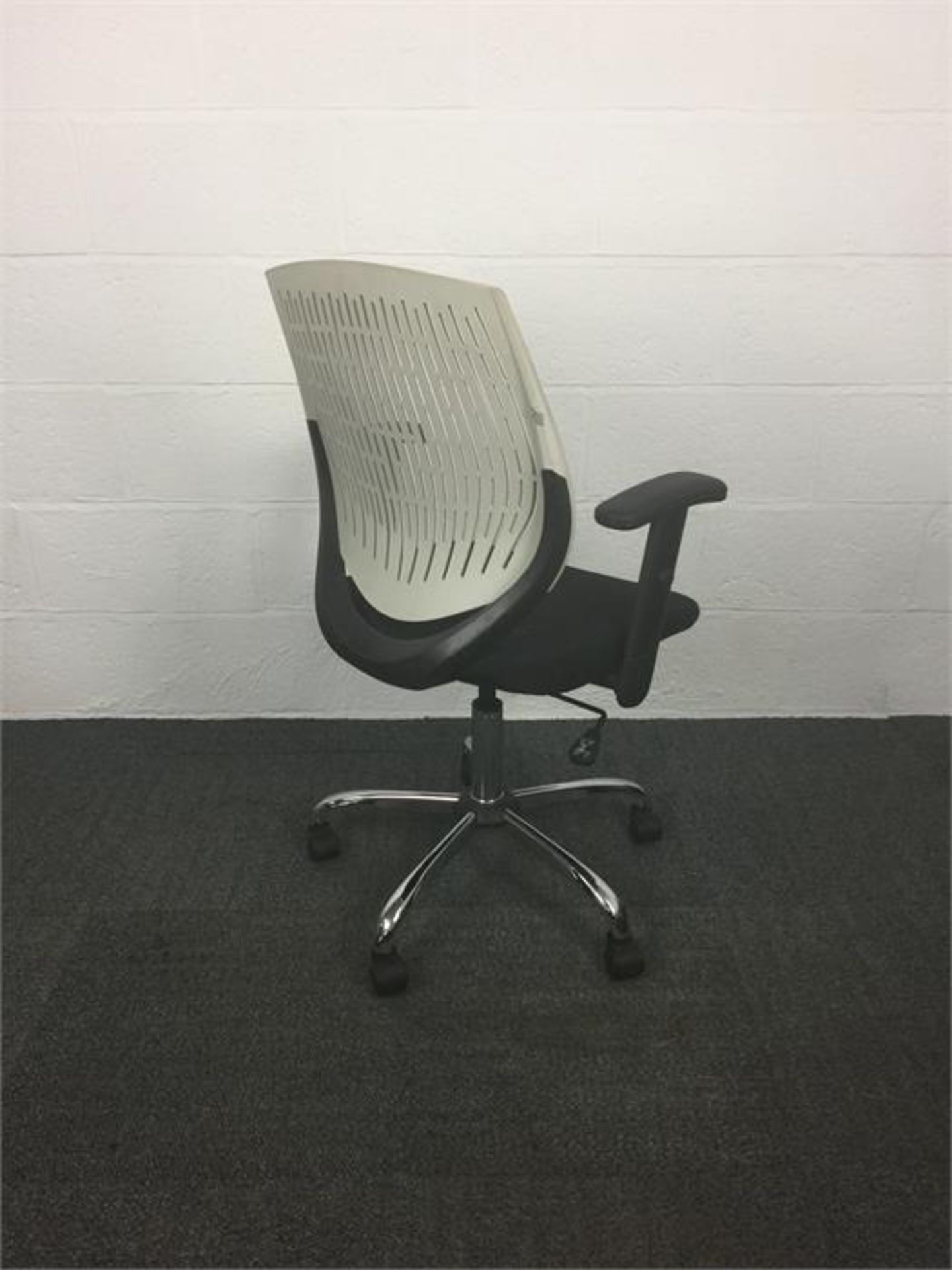 Black Chair with Rubber Back - Black/White