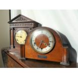 Gilbert / Smiths oak mantel clocks