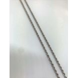 9ct white gold 18" rope twist chain