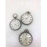 3 Gents silver pocketwatches