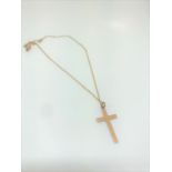 9ct gold cross and chain