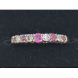 9ct gold ruby and diamond ring