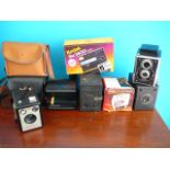 Collection of vintage cameras etc