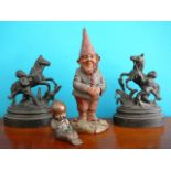 Louisville Railway Gnome and spelter ornaments