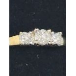 9ct gold diamond trilogy ring