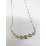 Silver and amber necklace