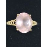 9ct gold rose quartz dress ring