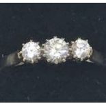 9ct gold CZ trilogy ring