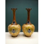 Royal Doulton pair of Swan necked vases