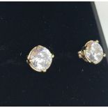 14ct gold CZ stud earrings