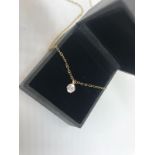 9ct gold CZ pendant and chain