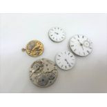 x5 assorted pocketwatch movements